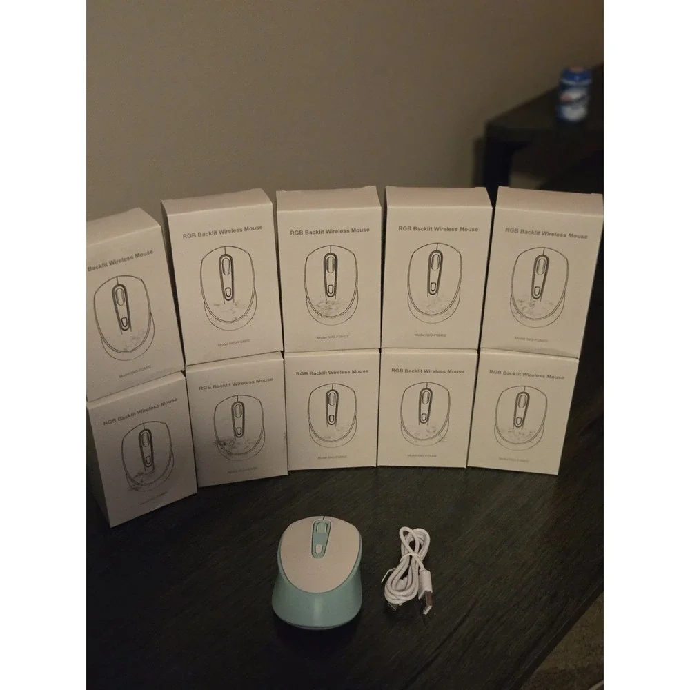Seenda Mint Green LED Wireless Mouse LOT‎ OF 10-Employee Gift Computer Laptop
